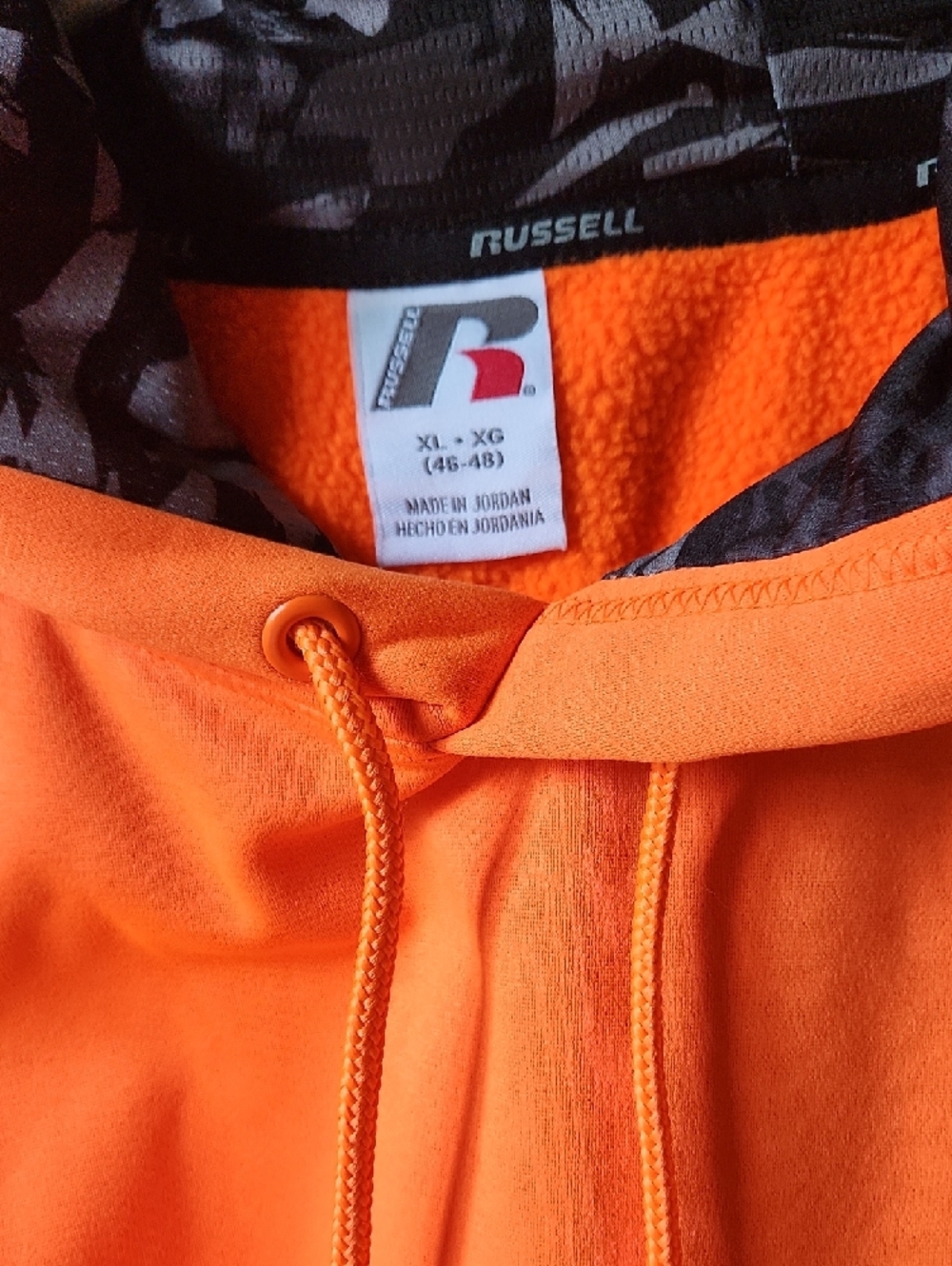 Russell Athletic High-Visibility Orange Hoodie - Picture 3 of 7